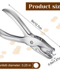 Twenty Piece Metal Handheld Single Hole Punch Set One Quarter Inch Eight Sheet Capacity Circle Paper Punch Tool for Crafts