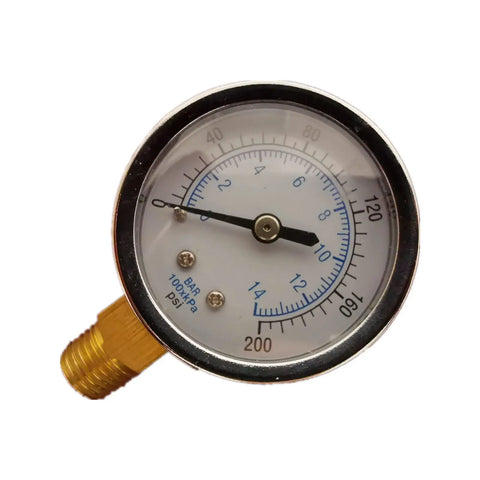 Tough As Nails Garage Ready Air Compressor Pressure Switch Four Port Setup 145 To 175 Psi Dial Gauge with brass connector.