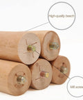 Close-up of 4 Pack Solid Wood Furniture Legs 9.8 Inch Replacement Legs with M8 screws, high-quality beech wood for desk and cabinet.