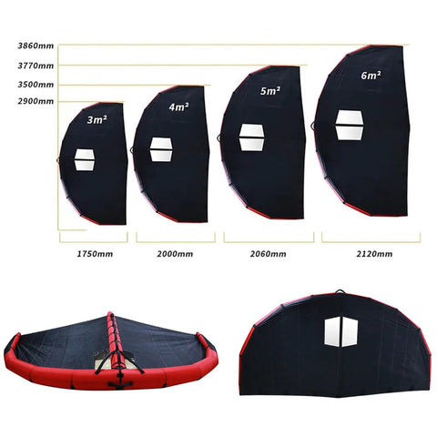 Inflatable Wing Surf Kite For Beginners With Open Window Design, Lightweight Polyester Build, 4m³ 5m³ 6m³ Sizes, Easy Setup And Solid Handling