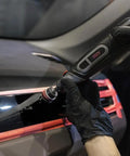 Cordless Detail Polisher Kit 12V Rotary Tool With Battery 5000 To 25000 RPM Pro Grade Car Buffing Polishing Sanding in use on dashboard