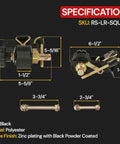 Diagram of One And A Half Inch Ladder Rack Ratchet Straps With J Hooks, 7 Foot Length, 500 Lb Working Load, black coating, measurements displayed.