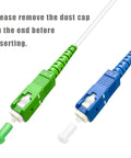Pro Grade Armored Single Mode Fiber Optic Patch Cable With Rock Solid Sc Upc To Sc Apc Terminals For No Sweat Home And Office Setups Os2 Compatible Three Meter White Lszh Shielded Jacket, showing SC UPC and SC APC connectors.