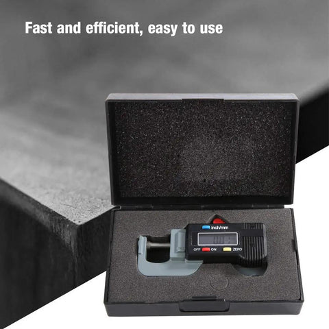 Built Tough Digital Thickness Gauge With Huge Backlit LCD Screen And Spot On Accuracy Plus Instant Zero Reset Smooth Reading Tool Nailed It For Jewelry Pearls And Fast Shop Floor Checks in a case.