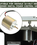Highwild 12V Deer Feeder Motor Spinner Drive Kit with digital power control unit for reliable wildlife feeding.