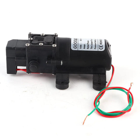 Ycauty Micro Diaphragm Liquid Transfer Pump Compact High Power Flow 6.0 Liters Per Minute Silent Operation For Fish Tanks Aquariums And Garden Irrigation Systems Durable Abs Housing With 12V Direct Current Input side view showing ABS pump and wiring.