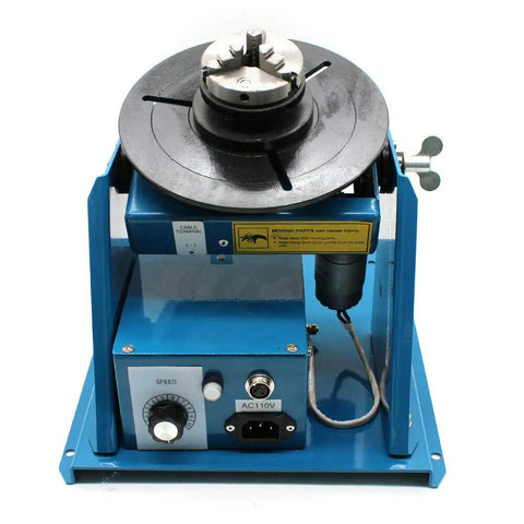 Heavy Duty Rotary Welding Positioner Featuring 110V Power And Smooth Two To Ten Rpm Rotation Compact Mini Turntable with adjustable tilt.