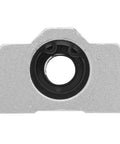 Front view of 22mm Aluminum Alloy Linear Bearing Block Slide Bushing SCS8LUU with oxidation treated surface for CNC automation setups.
