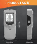 Beam Finder for Walls LCD Display Audio Alarm Leveler Detector Tool, 17cm tall, grey, front view with size dimensions.