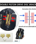 Rock Solid Mechanical Disc Brake Calipers Set For Road And Mountain Bikes Dual Piston Wire Pull Aluminum Alloy diagram