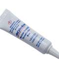 Blue Medium Strength Thread Locker Adhesive 0.20 Oz For Automotive And Cabinet Hardware Keeps Fasteners Tight Under Vibration Quick Set Formula 10-2023 Batch 19333511, white tube packaging.