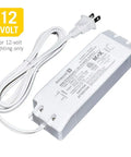 12 Volt LED Power Supply With 60 Inch Prewired Cord For Plug In Or Direct Wiring, Smart Microprocessor Dimming, Auto Overload And Open Circuit Protection, White Finish