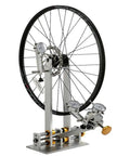 Professional Wheel Truing Stand For Bikes, Heavy Duty Bearing Bracket And Rim Alignment Tool with wheel mounted