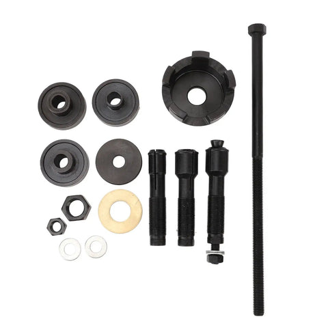 Killer 14 Pc Motorcycle Wheel Bearing Puller Tool Kit Remove Install 0 75 In 1 In 25 Mm Sizes Heavy Metal Built Keeps Things Tight No Strained Knees Or Broken Tools With Carry Case Good For Dirt Bike Street Rider Need Fast Fixes Saves Hours On Jobs. 14-piece steel motorcycle wheel bearing puller kit with adapters and bolts
