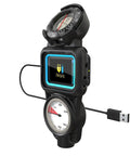 Peregrine Dive Computer Console With 2.2 Inch Full Color LCD, built-in compass and pressure gauge, USB charging cable attached.