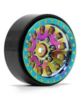 Brass 1.3 Inch Beadlock Wheels For 1/18 To 1/24 RC Crawlers With Low CG Weighting And Minus 5.40mm Offset CNC 7mm Hex Rims Iridescent Green