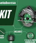 Beefy Corded Circular Saw Kit For Pros With Seven And A Quarter Inch Blade, 6800 RPM No Load Speed, Bevel Range Zero To Fifty Five Degrees