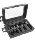 Ultimate 8 Piece Steel Screw Extractor Kit To Rescue Stripped Fasteners. Multi size adapter tools in black case