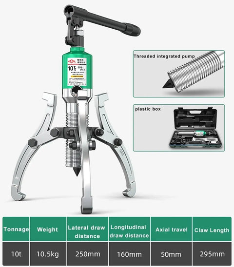 Top Rated Hydraulic Gear Puller Kit 2 Or 3 Jaws Heavy Duty Bearing Hub Separator Tool For Mechanical Repair Up To 20 Ton Capacity Made From Forged Steel To Ensure Zero Oil Leaks And No Breakage While You Fix Vehicles On A Daily Basis, 10T 3-jaw set