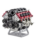 3D Printed Resin V8 Engine Model Kit for RC Car Fans Realistic Dynamic V8 Internal Combustion Engine Replica for AX90104 SCX10 II Capra VS4-10 Pro Ultra DIY Assembly High Detail Hobby Accessory on stand