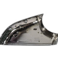 Slick Chrome Side Mirror Lower Cover For Tesla Model S 2014 Through 2021 Driver Side Rearview Mirror base trim angle view.