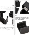 Easy Install No Fuss Outdoor Sofa Clips And Alignment Clamps For Sectional Rattan Furniture, 4.25cm Wicker Patio Connectors shown in detail
