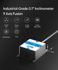 Beefy Nine-Axis Industrial Grade Accelerometer Inclinometer With MPU9250 Gyroscope Magnetometer And Digital Compass Altitude, IP67 Rugged Housing, Kalman Filtering, RM3100 Magnetometer Compensation, 0.2-200Hz Output Rate, 0.05 Degree XY Accuracy; 9-axis module