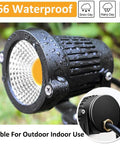 Close-up of Eight Pack Low Voltage LED Landscape Lights 5W 12V Waterproof Warm White with aluminum body, suitable for outdoors.