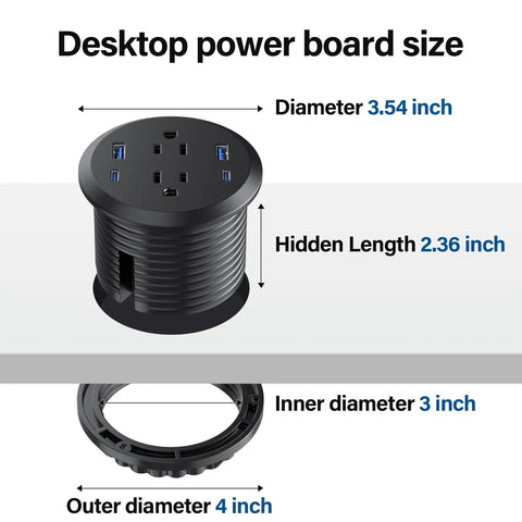 Flat Out The Ultimate Desk Setup Upgrade With This GaN 65W USB C Fast Charging Station featuring detailed measurement diagram.