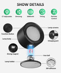 Top Tier Rechargeable LED Wall Sconces With Remote Dimming USB C Charging And Cordless Mounting showing function button and charging port.