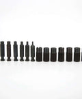 Heavy Duty Manual Sheet Metal Punch Kit For Thin Iron Plates with multiple nozzles 2mm to 7mm, detailed view of interchangeable nozzles.