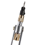 Heavy Duty Swivel Screwdriver Bit Set Ratcheting Multi Driver Kit With Durable Alloy Steel Build And Quick Change Design For Tough Repair Jobs That Need Serious Grit And Reliable Performance Anywhere. Close-up of alloy steel quick-change swivel bit holder with drill bit