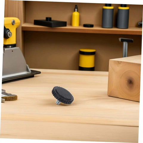 4 Pcs Grippy No Slip Rubber Feet With Threaded Base For Food Scales And Industrial Platforms, rugged black base on table