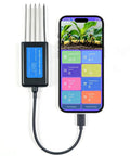 All In One Android Soil Tester With NPK PH Moisture EC Meter, Digital Garden Test Kit, connected to smartphone