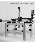 Heavy Duty Belt Driven Motorized Linear Stage With Tight Zero Gap Sliders And Dust Covered Rails For Bulletproof 3D Printer Swaps, showcased in a 3-axis setup.