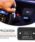 Peel And Stick Vibration Hour Meter Wireless Digital Waterproof Engine And Motor Gauge For Lawn Mower And Outdoor Equipment DJ 103 Easy Install No Wiring Required Durable And Accurate Timed Readout, black hour meter on dashboard