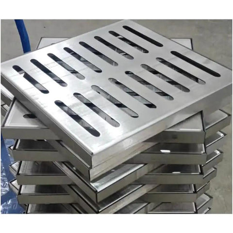 Heavy Duty 304 Stainless Steel Shower Drain Cover stacked, designed for indoor outdoor trench catch basin use.
