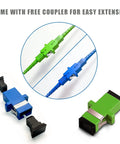 Pro Grade Armored Single Mode Fiber Optic Patch Cable With Rock Solid Sc Upc To Sc Apc Terminals For No Sweat Home And Office Setups Os2 Compatible Three Meter White Lszh Shielded Jacket with free coupler