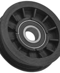 Ultimate Replacement Flat Drive Idler Pulley 3 Inch Fits Cub Cadet MTD for lawn tractor, durable black plastic with steel bearing.