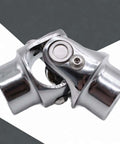 Smooth Single Shaft Universal Joint Made From Premium Stainless Steel For Heavy Duty Car Steering, Quick And Easy Install Kit With 3/4 Inch Ends That Fit Most Vehicles Perfectly, close-up