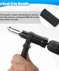 Pro Grade Car Cordless Rivet Gun Adapter Kit For Drill Universal Riveting Tool With Four Rivet Heads in hand
