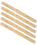 Five Durable Dope Wooden Garden Tool Handle Replacements for Shovel Spade Hoe Sickle Interchangeable Multipurpose Grip displayed
