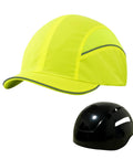 Baseball Style Safety Cap For Worksite Lightweight Bump Hat With Removable ABS Shell, shown with ABS shell detached