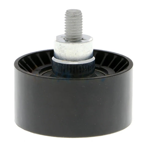 High Quality Left Accessory Drive Belt Idler Pulley For BMW X6 Models Years 2011-2019 showing black plastic design and metal insert.