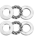 Thrust Ball Bearing Set 15mm Bore 28mm Outer 9mm Thick Chrome Steel AISI 52100 ABEC3 Single Row 2 Pack Built For Heavy Duty Machinery And DIY Projects With Smooth Operation And High Temperature Tolerance, shown with two bearing sets