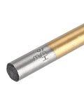 Titanium-Coated Twist Step Drill Bit Set For Pocket Hole Machines, Heavy-Duty Woodworking Tool For Side And End Milling, Finishing And Drilling 8-4, 9-5, 10-5, 10-6, 12-8 Mm Holes, Works On Wood, Aluminum, Plastic, Copper, Cast Iron, close-up of 8-4 mm tip