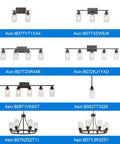 Collage of oil rubbed bronze wall sconces with clear glass shades, showcasing different industrial designs and lighting styles.