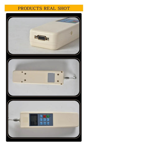 Built Tough Digital Dynamometer Push Pull Force Gauge Tester with LCD panel and hook for accurate tension measurements.