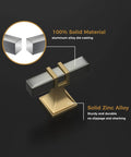 Top Tier Two Tone Cabinet Knobs Six Pack Brushed Nickel And Gold Square Handles Solid Steel Kitchen Cupboard Hardware included mounting screws close-up image of solid aluminum alloy die-cast design.