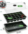 Diagram of 24 Cell Seed Starter Tray With Dome For Easy Seed Starting, 5 Pack 2 Inch Plug Trays Totaling 120 Cells, Mini Propagator